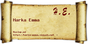 Harka Emma névjegykártya